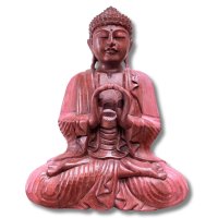 Holz Buddha Figur - Yoga Mudra 40cm groß
