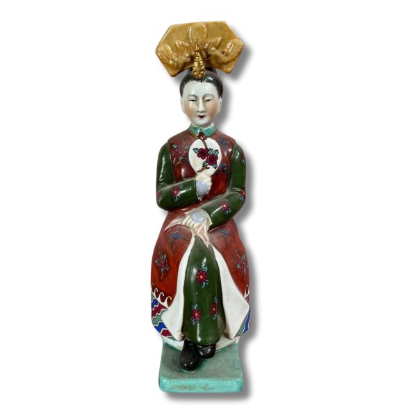 Chinesische Hofdame Porzellan Figur, Blumengewand