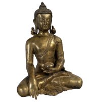 Buddha Figur Bronze Tibet vergoldet 22cm groß