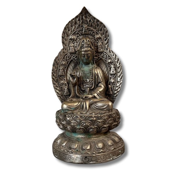 Buddha Figur Bronze Guanyin China 18,5cm
