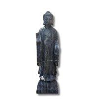 Buddha Figur Garten 90cm groß mit handgravierten Drachen