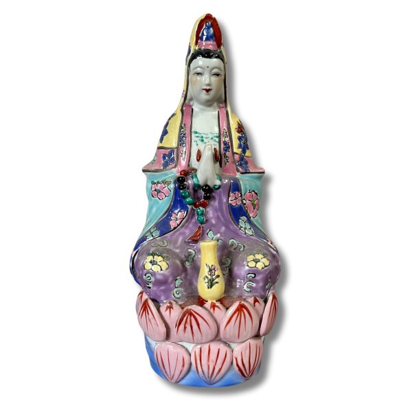 Buddha Figur Kwan-Yin aus Porzellan 25cm groß