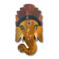 Ganesha Figur Holz Wandmaske Indien
