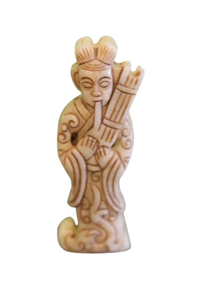Asiatischer Flötenspieler Figur aus Stein
