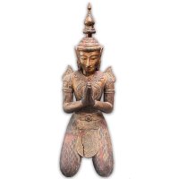 Thailändischer Tempelwächter Teppanom Holz Skulptur 94cm