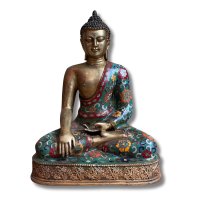 Cloisonné Buddha Figur Bronze Siddharta - 27cm groß