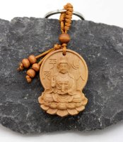 Kwanyin Schlüsselanhänger (10,5cm) Rosenholz Buddha