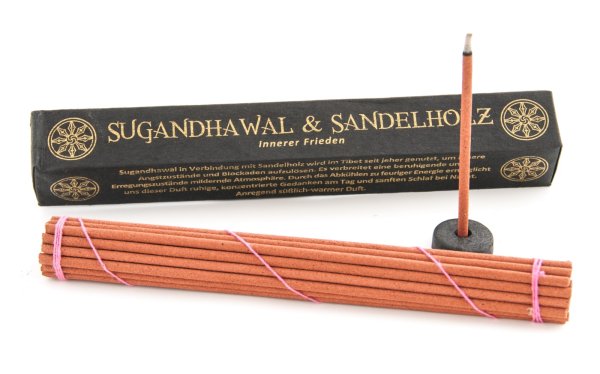 Naturreine Räucherstäbchen Sugandhawal & Sandelholz 27 Sticks