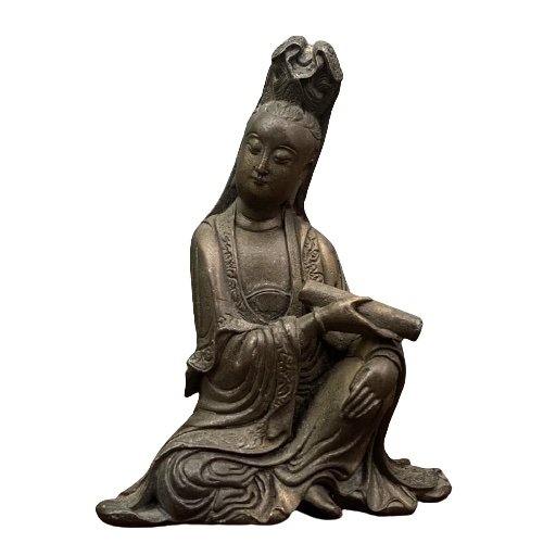 Buddha Figur Bronze China Kwan-Yin - klein