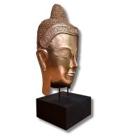 Buddha Kopf Thailand Holz Skulptur - 66cm groß