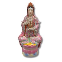 Buddha Statue Kwan-Yin aus Porzellan 102cm groß