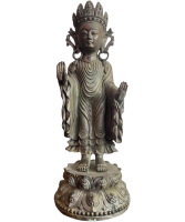 Gekrönte Buddha Figur aus Bronze (28cm)