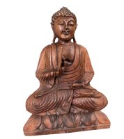 Holz Buddha Figur lehrende Geste 52cm groß