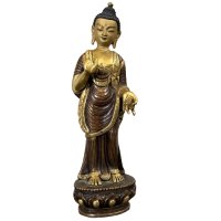 Buddha Figur Bronze Nepal vergoldet 24,5cm groß