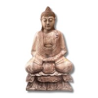 Meditation Buddha Figur aus Holz geschnitzt 83cm