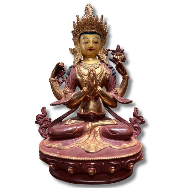 Buddha Figur Chenrezi Avalokiteshvara Bronze