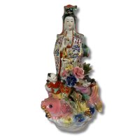 Buddha Figur Kwan-Yin aus Porzellan 44cm groß