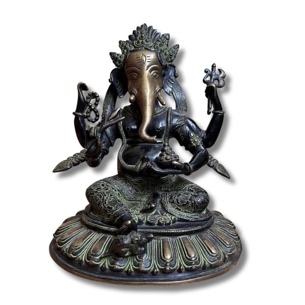 Ganesha Figur Bronze Skulptur Nepal - Top Qualität