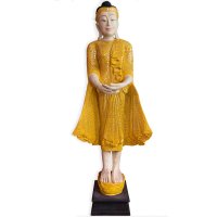 Holz Buddha Statue Burma Skulptur 196cm groß
