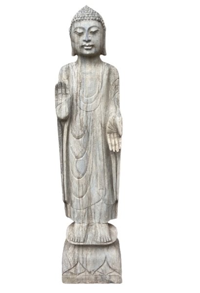 Garten Buddha (100cm) Figur aus Naturstein - handarbeit