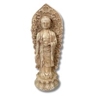 Buddha Figur Hetian Jade China mit Relief - 17cm