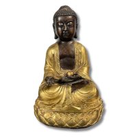 Buddha Figur Bronze Skulptur Geste d. Gebens