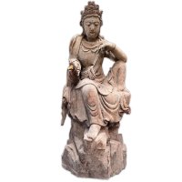 Buddha Statue Holz Figur China Kwan-Yin Zi Zai