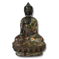 Cloisonné Buddha Figur Bronze Siddharta - 20cm groß