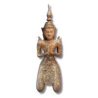 Thailändischer Tempelwächter Teppanom Holz Skulptur 98cm