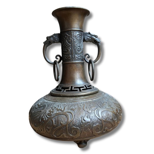 Räuchergefäß Bronze China Drachen verziert