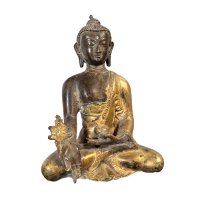 Medizin Buddha Figur Bronze vergoldet
