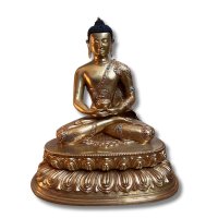 Buddha Figur Bronze vergoldet Tibet / Nepal Skulptur