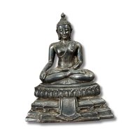 Bronze Buddha Figur mit Silber Ummantelung