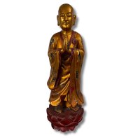 Begleiter Buddha Mönch Ananda Holz Skulptur