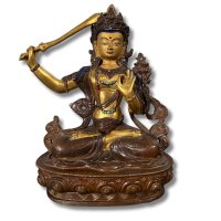Manjushri Buddha Figur aus Bronze - vergoldet