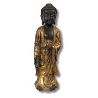 Buddha Figur Bronze Skulptur Geste d. Gebens