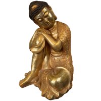 Schlafender Buddha Figur Bronze - Ruhend - 62cm groß