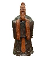 Konfuzius Figur China Holz Skulptur - 46,5cm groß