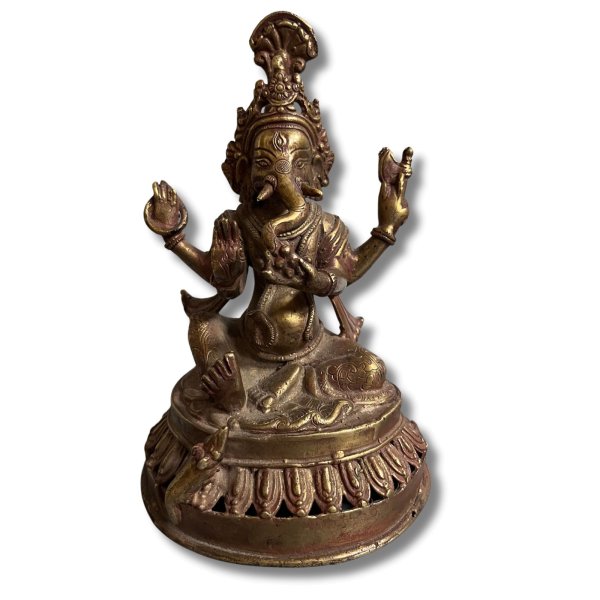 Ganesha Figur Bronze Skulptur Nepal -18,5cm