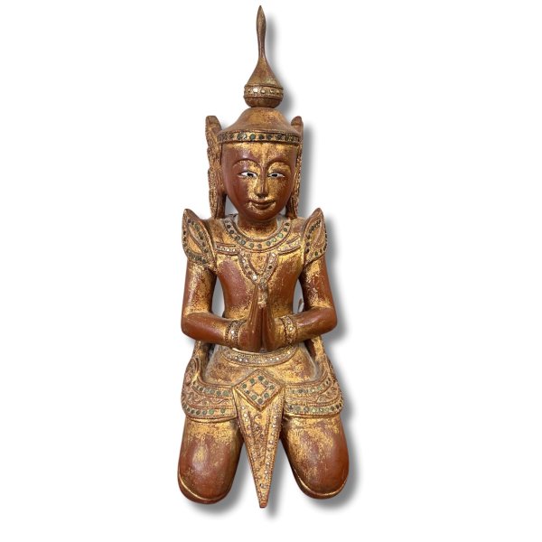 Thailändischer Tempelwächter Teppanom Holz Skulptur