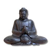 Buddha Figur Holz Namaste Figur - Namaskar Mudra