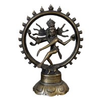 Dancing Shiva Figur Bronze Indien Skulptur -alt