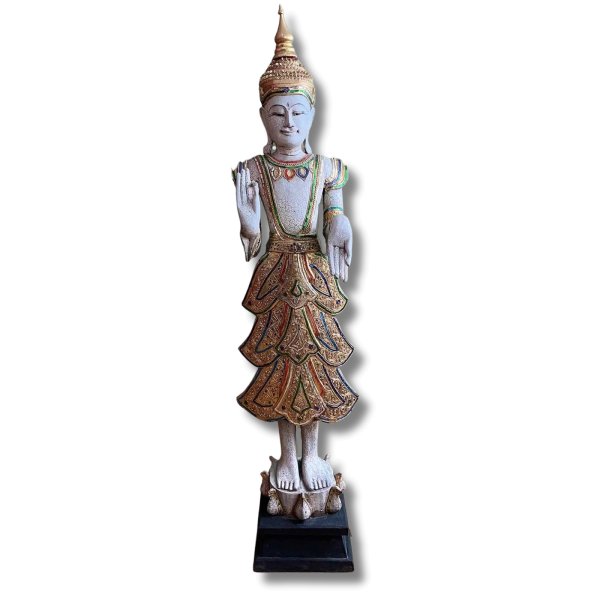 Lehrende Buddha Figur Holz Thailand 155cm groß