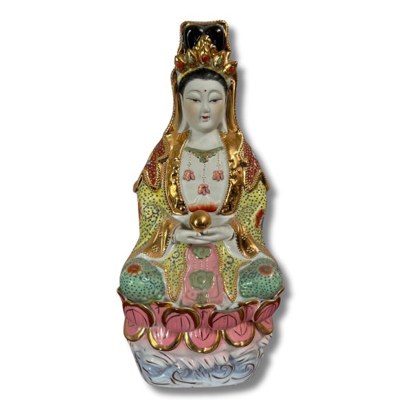 Buddha Figur Kwan-Yin aus Porzellan 40cm groß