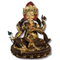 Ganesha Figur Bronze vergoldet Nepal - Sammlerstück