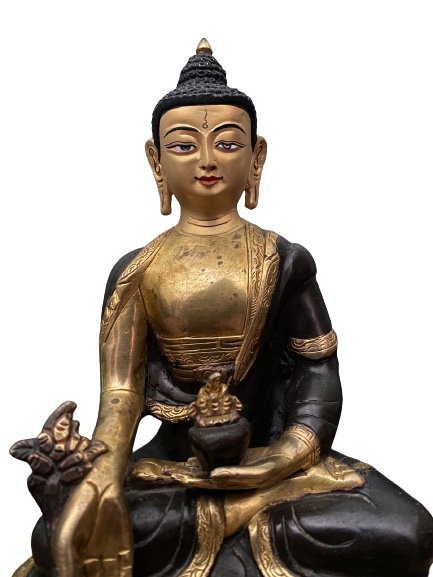 Medizin Buddha Figur Bronze Tibet - Nepal
