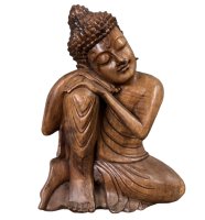 Schlafender Buddha Holz Figur - Ruhend - 43cm groß