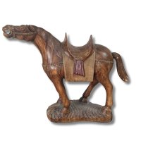 Tang Pferd China Holz Skulptur 56cm groß