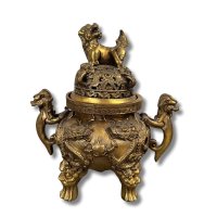 Fudog Räuchergefäß Bronze Drachen Henkel