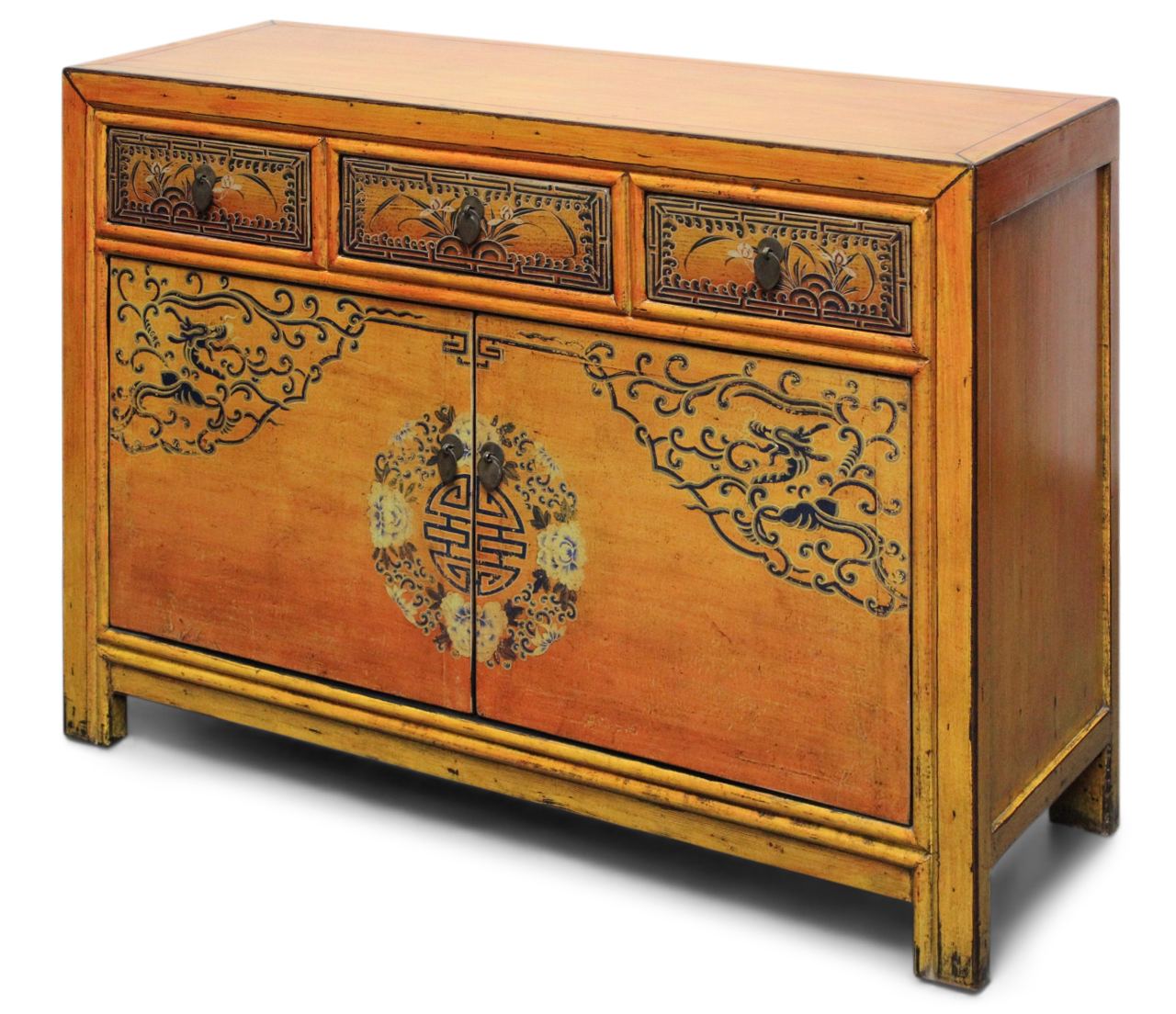 Asiatische Kommode Sideboard Antik Orange China Möbel